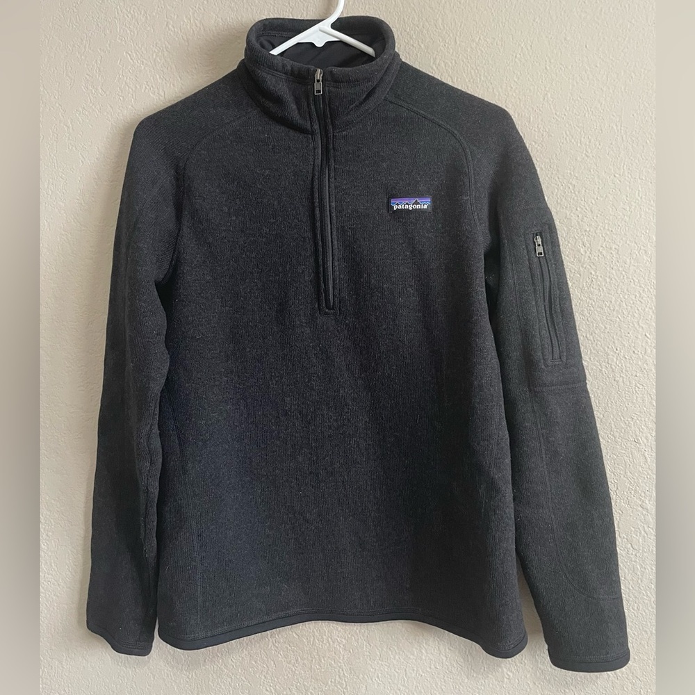 Women’s Patagonia 1/4 Zip Better Sweater Black Pullover Size Medium
